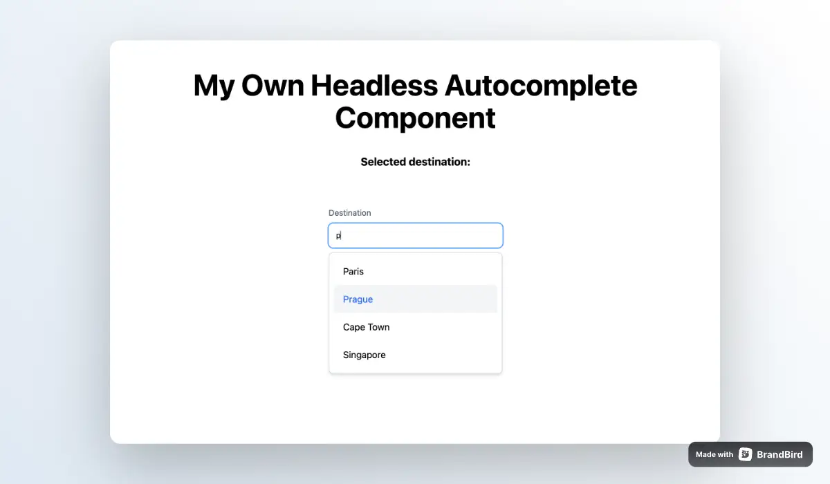 Headless Autocomplete component