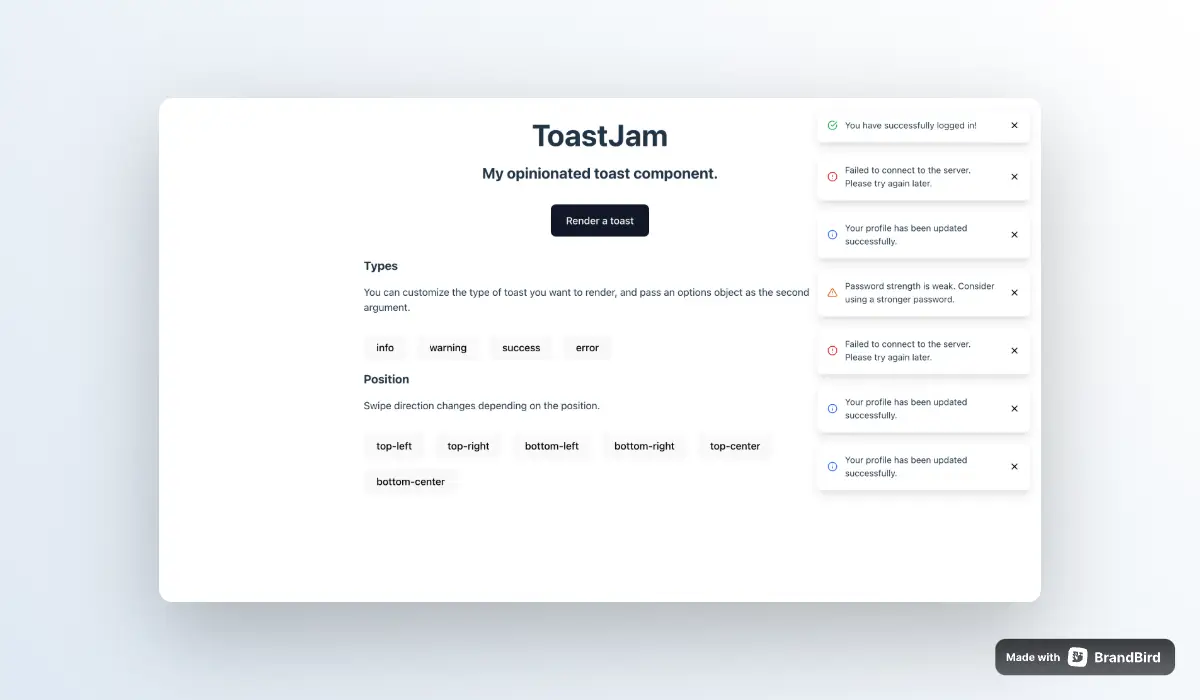 ToastJam: My opinionated toast component